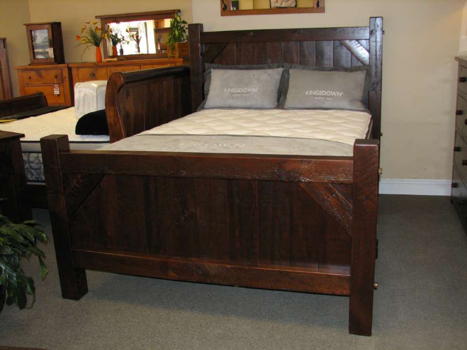 Rustic Pine Timber Frame Bed