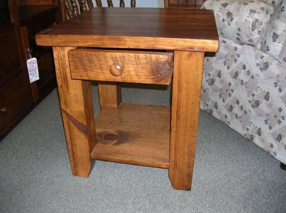 Rough Sawn Pine End Table