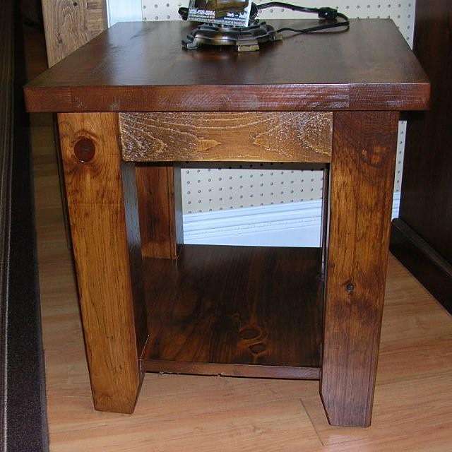 Rough Sawn Pine End Table