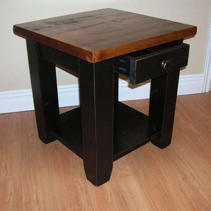 Rough Sawn Pine End Table