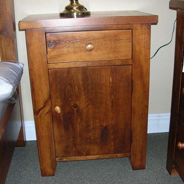 Pine Rough Sawn 1 Drawer Night Stand