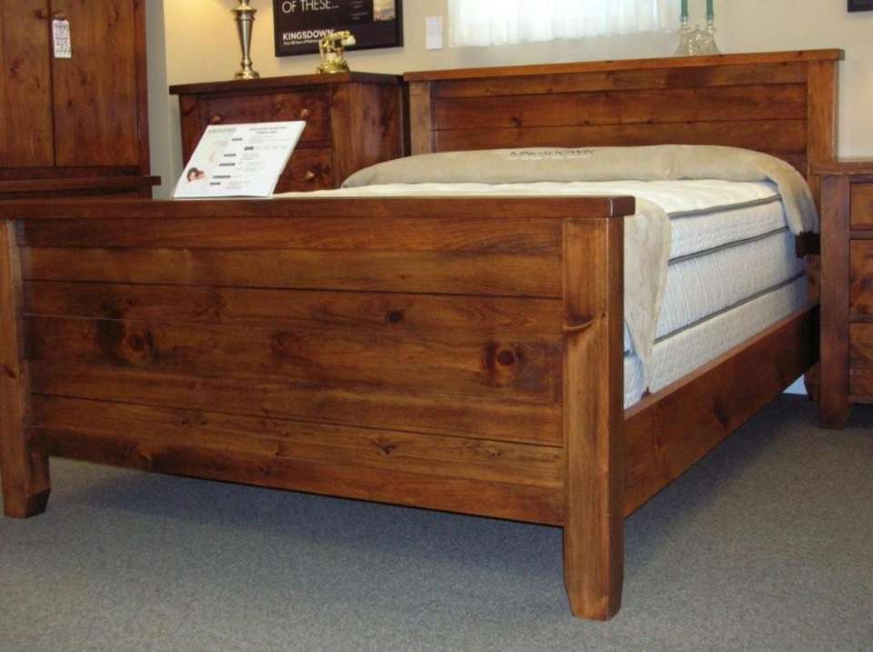 Rough Sawn Pine Panel Bed
