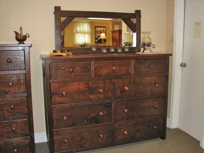 Rustic Pine Timber Frame 9 Drawer Dresser