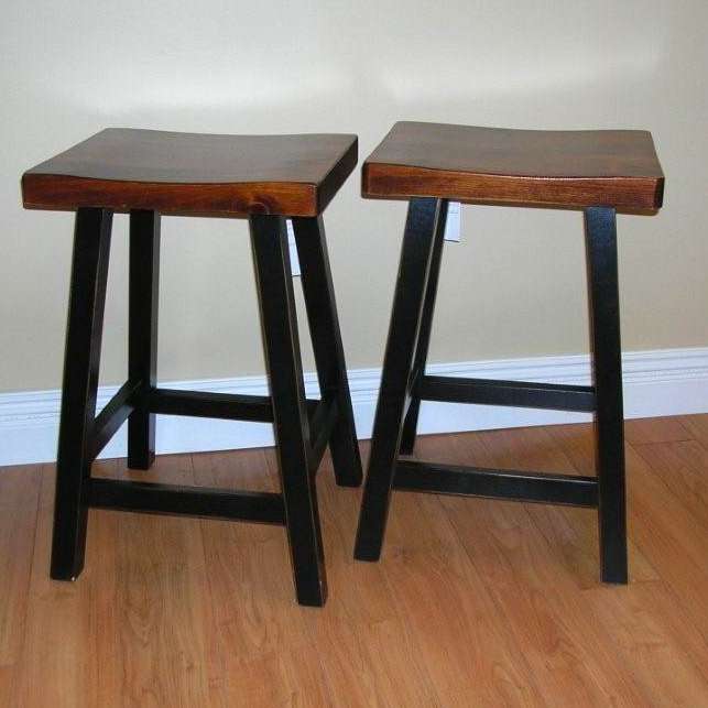 Rustic Pine Saddle Stools