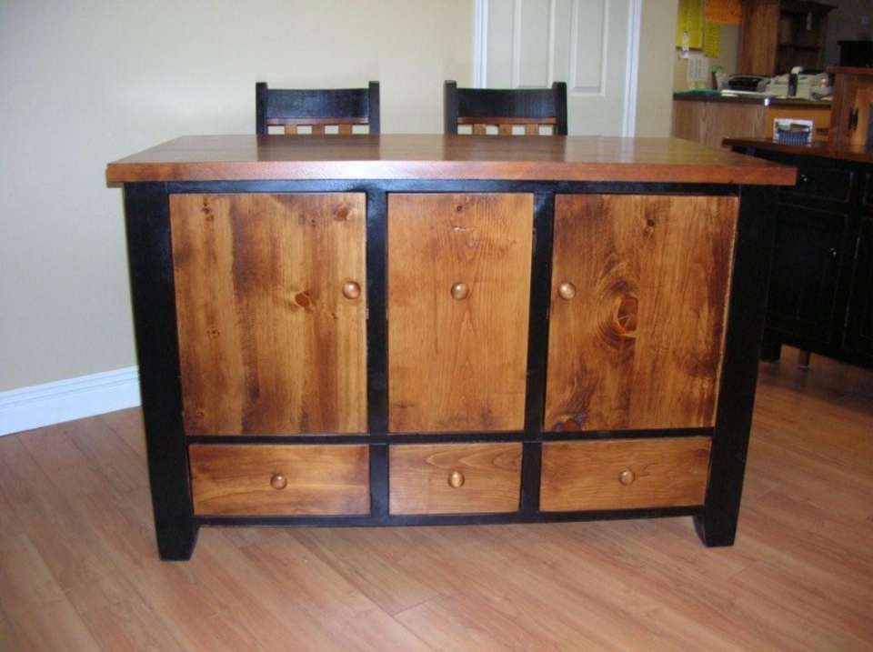 Rough Sawn Pine Kitchen Workstation-Island