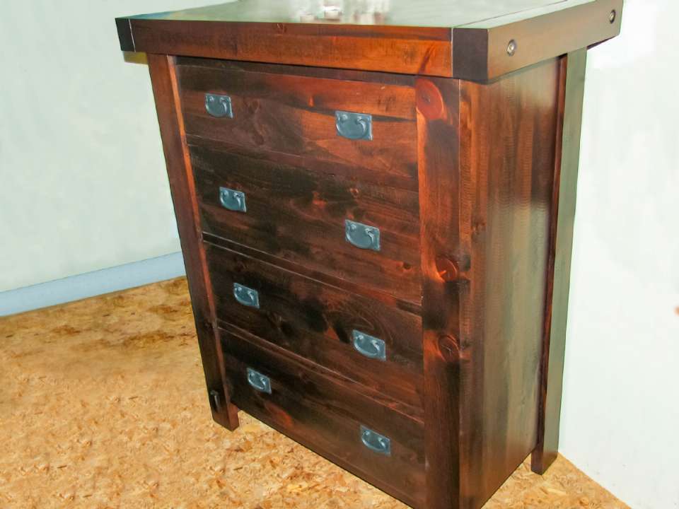 Pine Timber Yukon 4 Drawer HiBoy